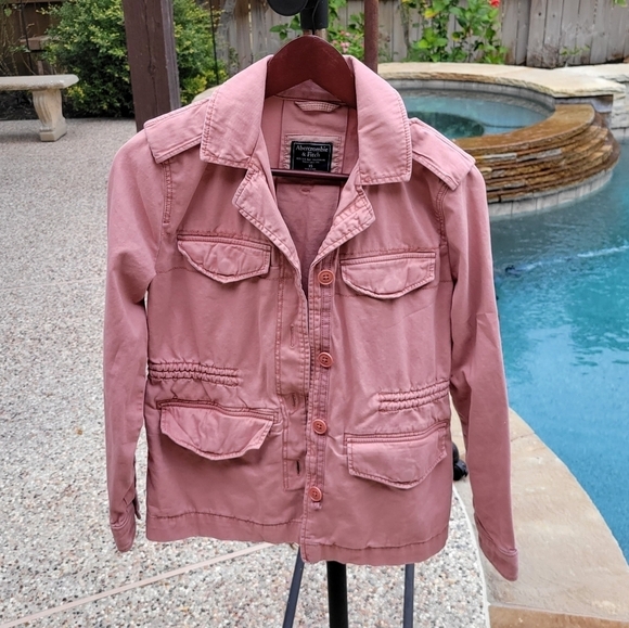 Abercrombie & Fitch military dusty rose Barbie  Y2K cotton  xs - Picture 2 of 14